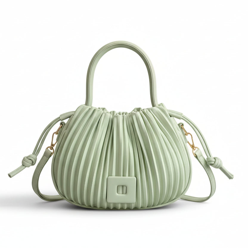 Pleated Bucket Crossbody Bag