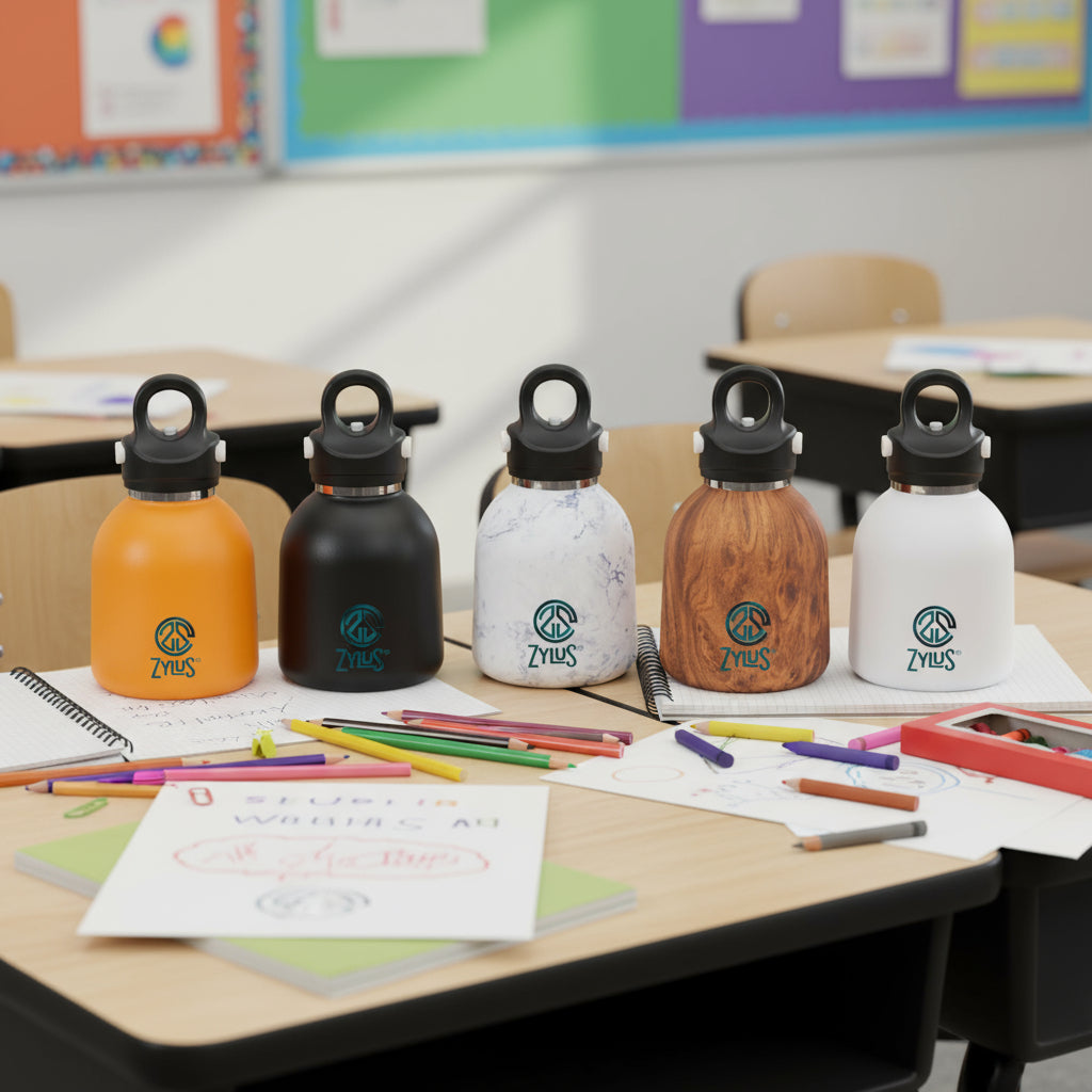 Kids Insulated Twist Free Water Bottle - Dark Yellow 400ml