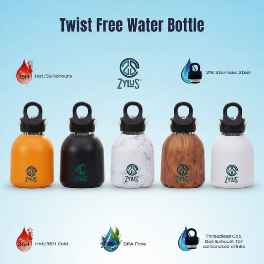 Kids Insulated Twist Free Water Bottle - Dark Yellow 400ml