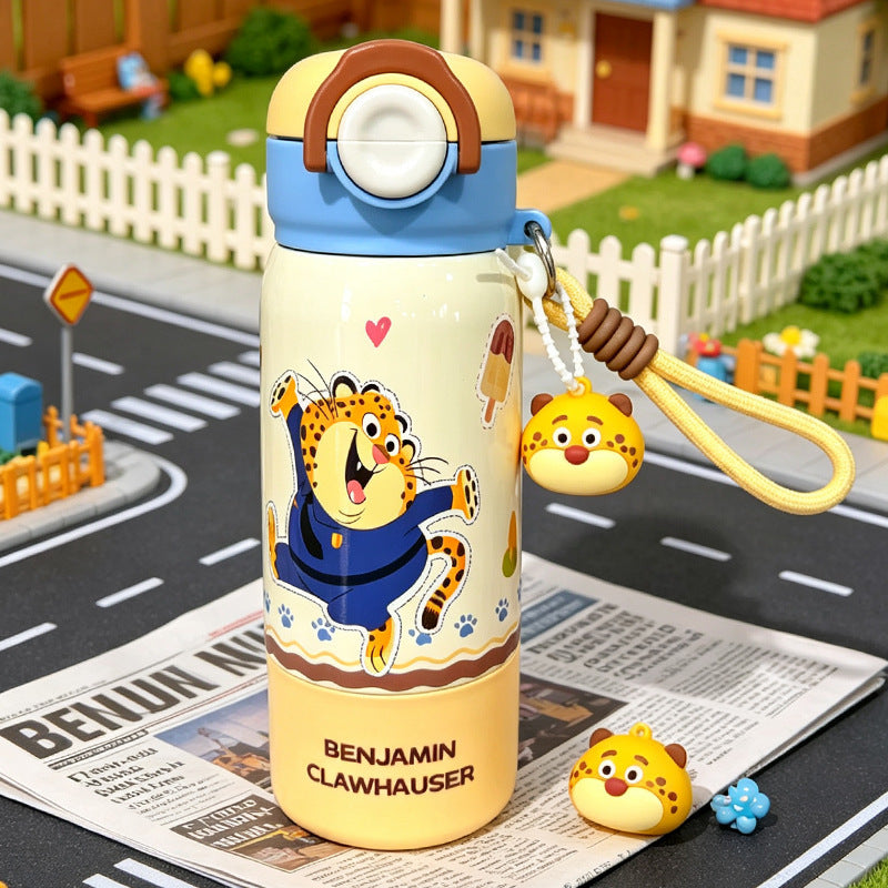 Zootopia Kids Insulated Stainless Steel Water Bottle with Charm