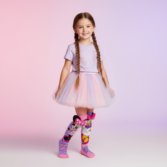 Minnie & Daisy Children's Adorable Mismatched 3D Knee-High Crazy Socks