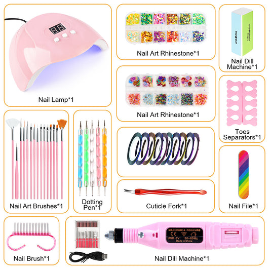 UV LED Nail Lamp & Electric Nail Drill Set