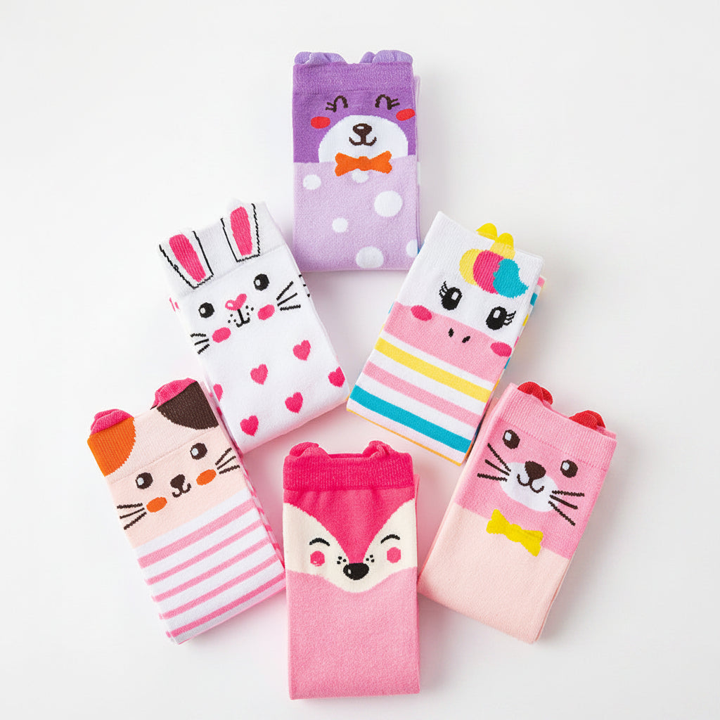 Girl's Adorable Animal Themed Over-The-Knee Crazy Socks