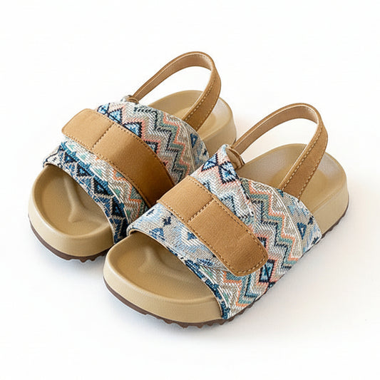 Children's Boho Chic Linen Cork Sandals