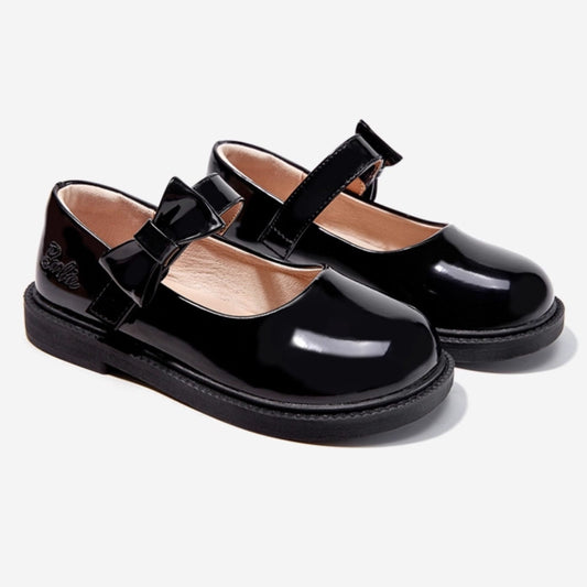 Barbie | Girl's Stylish Leather School Shoes - Bow