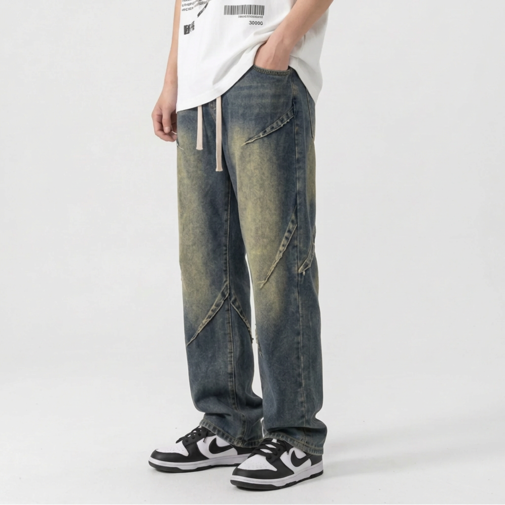 Men's Distressed Streetwear Baggy Jeans