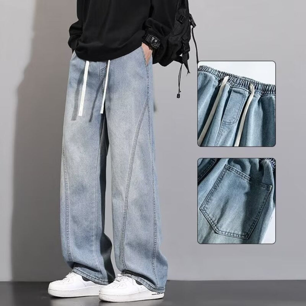 Men's Wide-Leg Denim Baggy Jeans