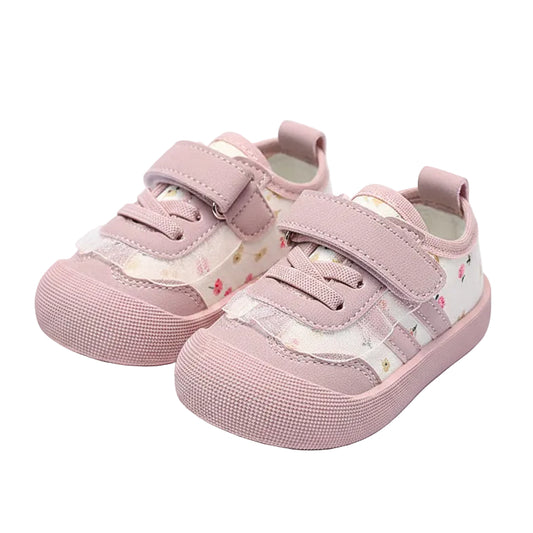 Girl's Secret Garden Soft-Soles First Step Sneakers - Brown