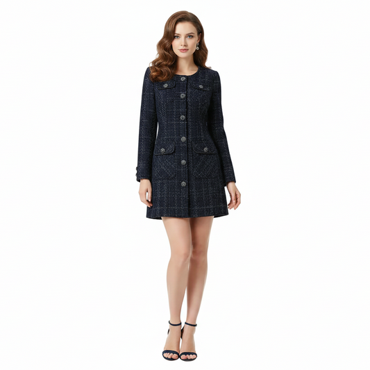 Prestige Tweed Long Sleeve Mini Dress.