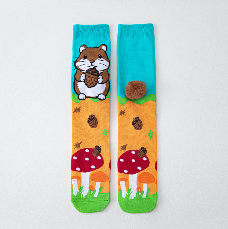 Kids Cute Cartoom Knee-High Crazy Socks