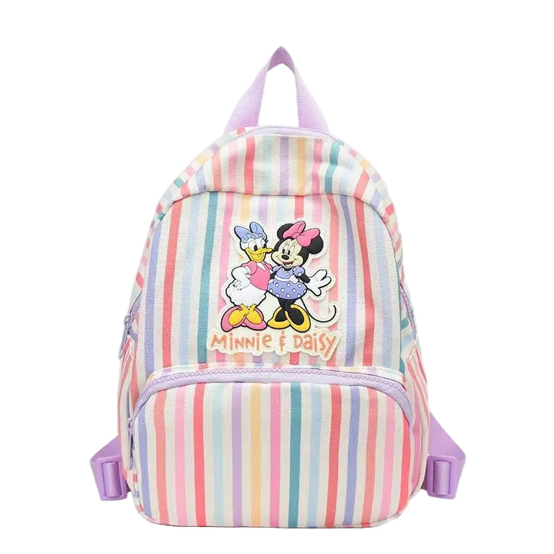 Minnie Mouse & Daisy Duck Pastel Striped Kids Backpack