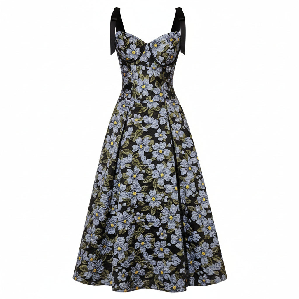 Fiore Twilight Suspender Midi Dress.