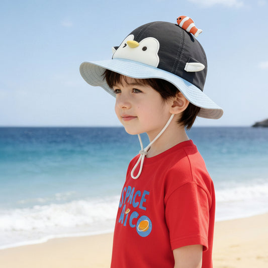 Children's Adorable Penguin Sun Protection Bucket Hat