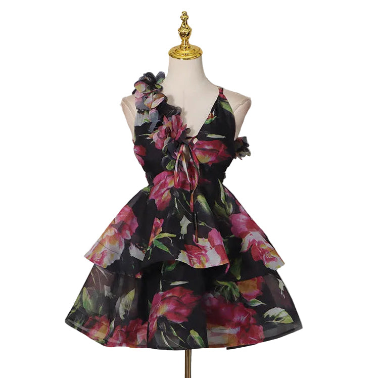Wildflower Backless V Neck Mini Dress.