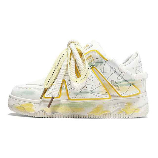 TALKING TOM | Graffiti Casual Sneakers - Yellow
