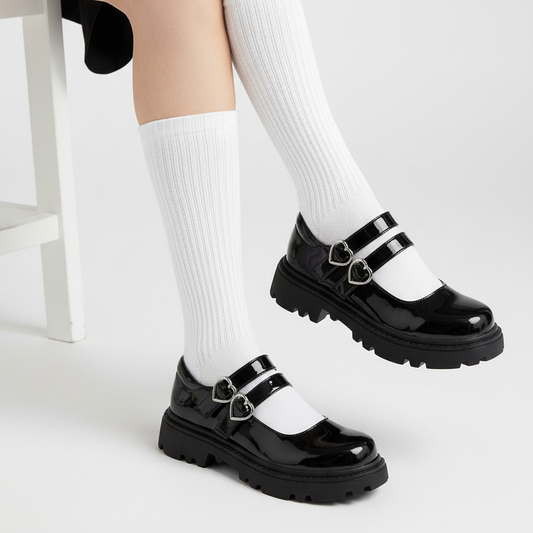 Girls Mary Jane Leather School Shoes