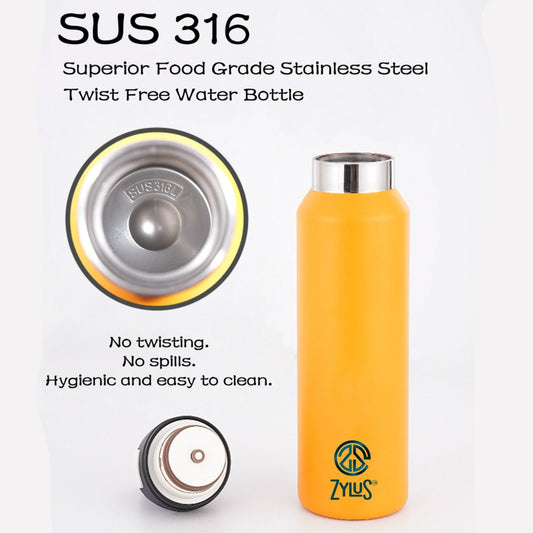 Stainless Steel Insulated Twist Free Water Bottle - 600ml
