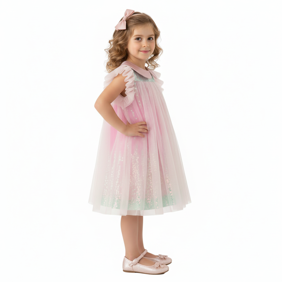 Girls Gradient Fairy Sequin Dress