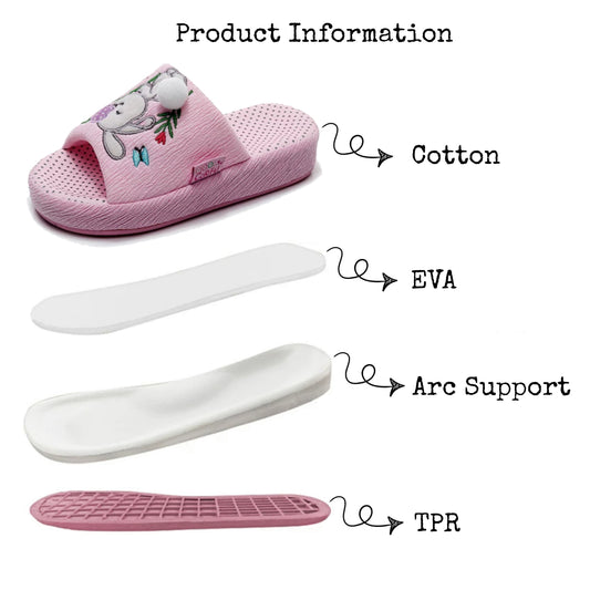 Children's Bunny in Cottagecore Mushroom Home Slippers