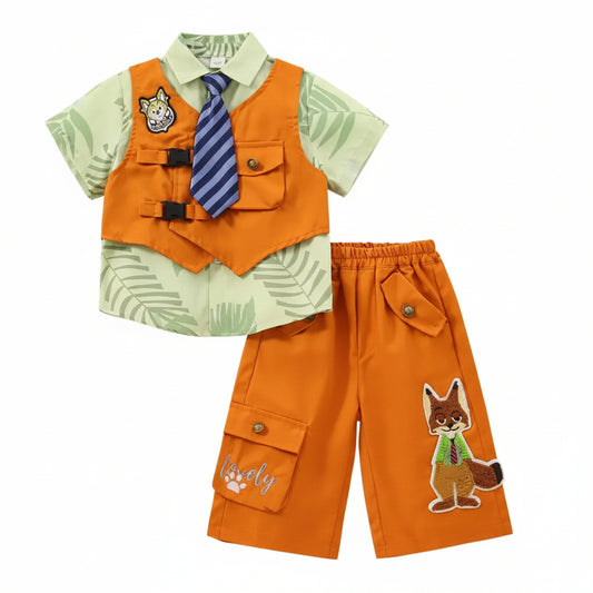 Zootopia Dashing Nick Wilde Little Fox 4-Piece Summer Suit Set