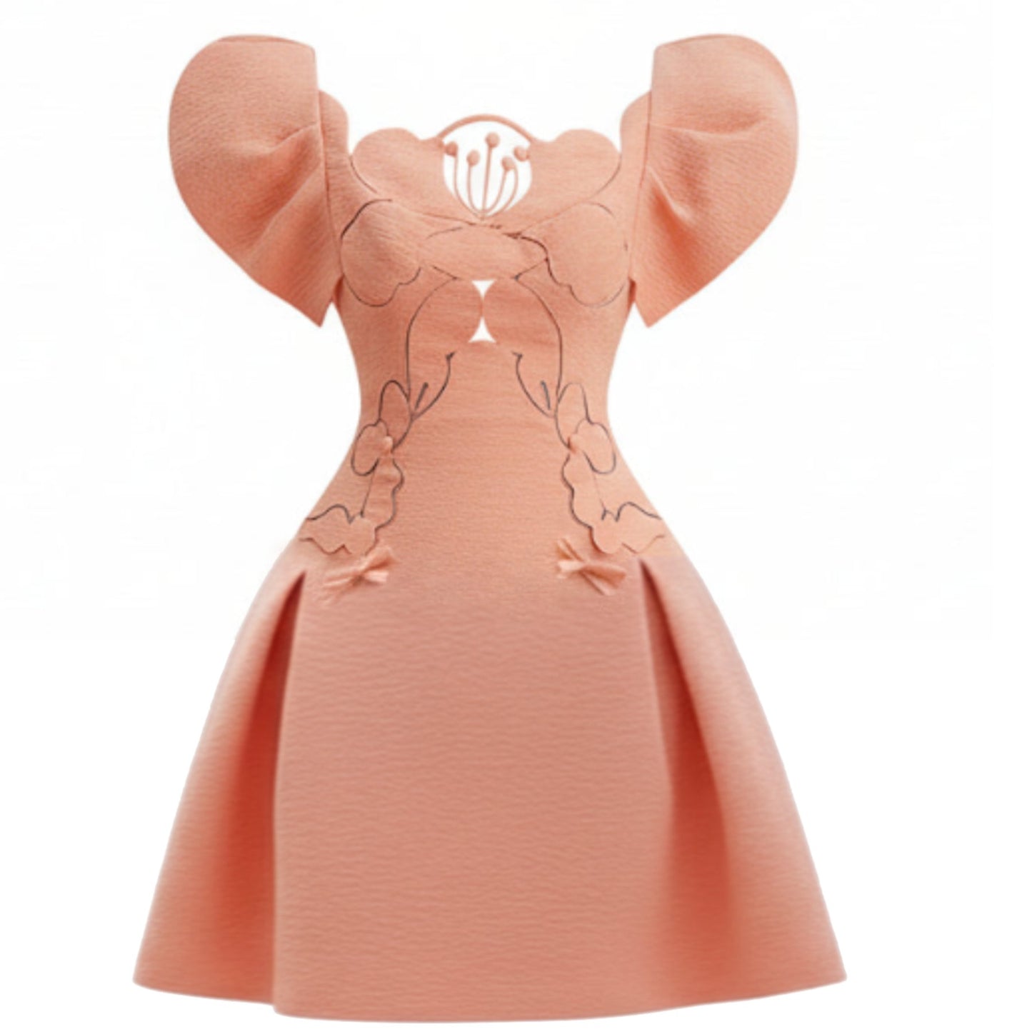 Bloom Retro Puff Sleeve Mini Dress