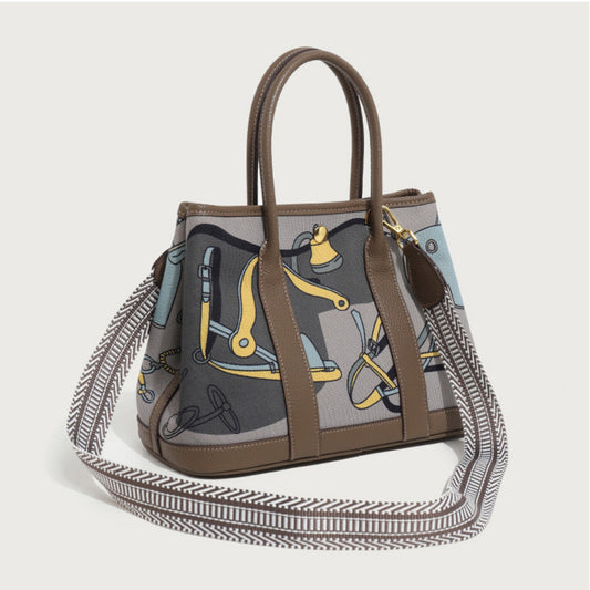 Women's Graphic Canvas Tote Bag - Gray