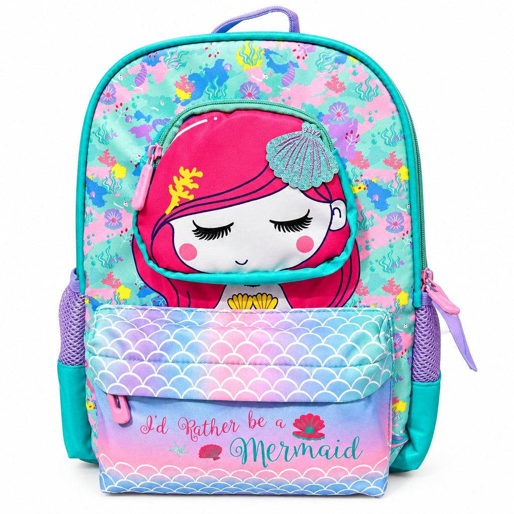2-Piece Kids Small Mermaid Backpack & Duffel Bag Travel Set