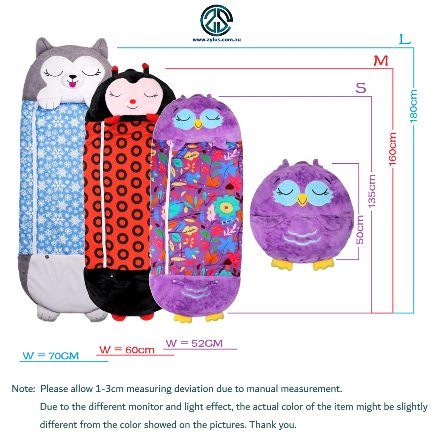 Zip & Zzz's Children's Cartoon Sleeping Bag - Blue Shark