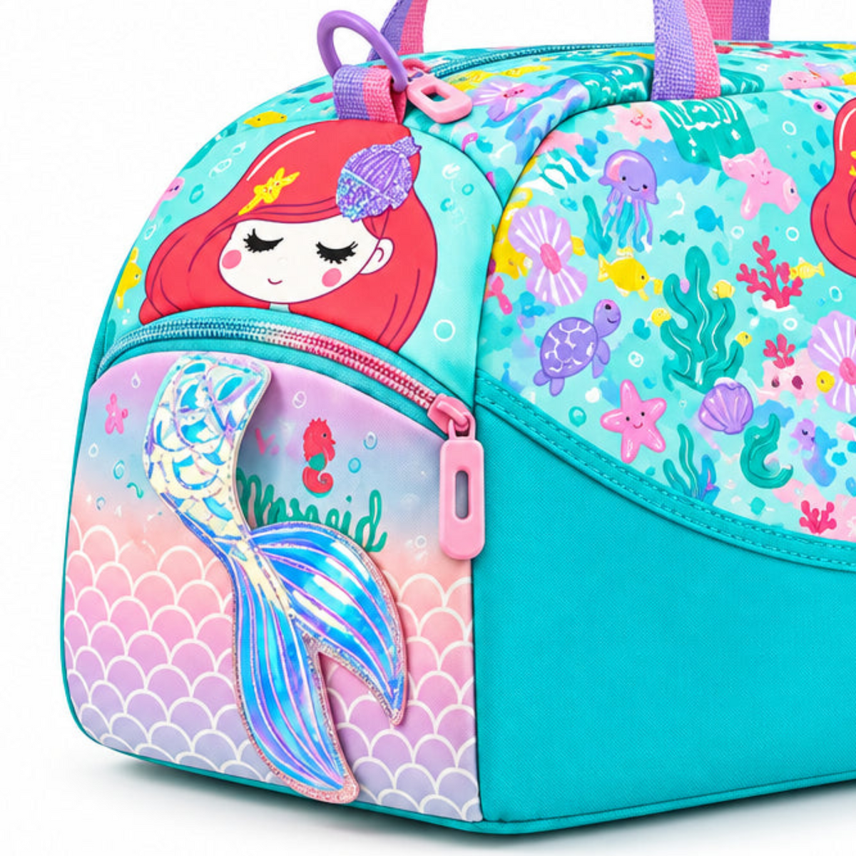 Mermaid Extra Large 3D Pixie Pack Girls Duffel Bag