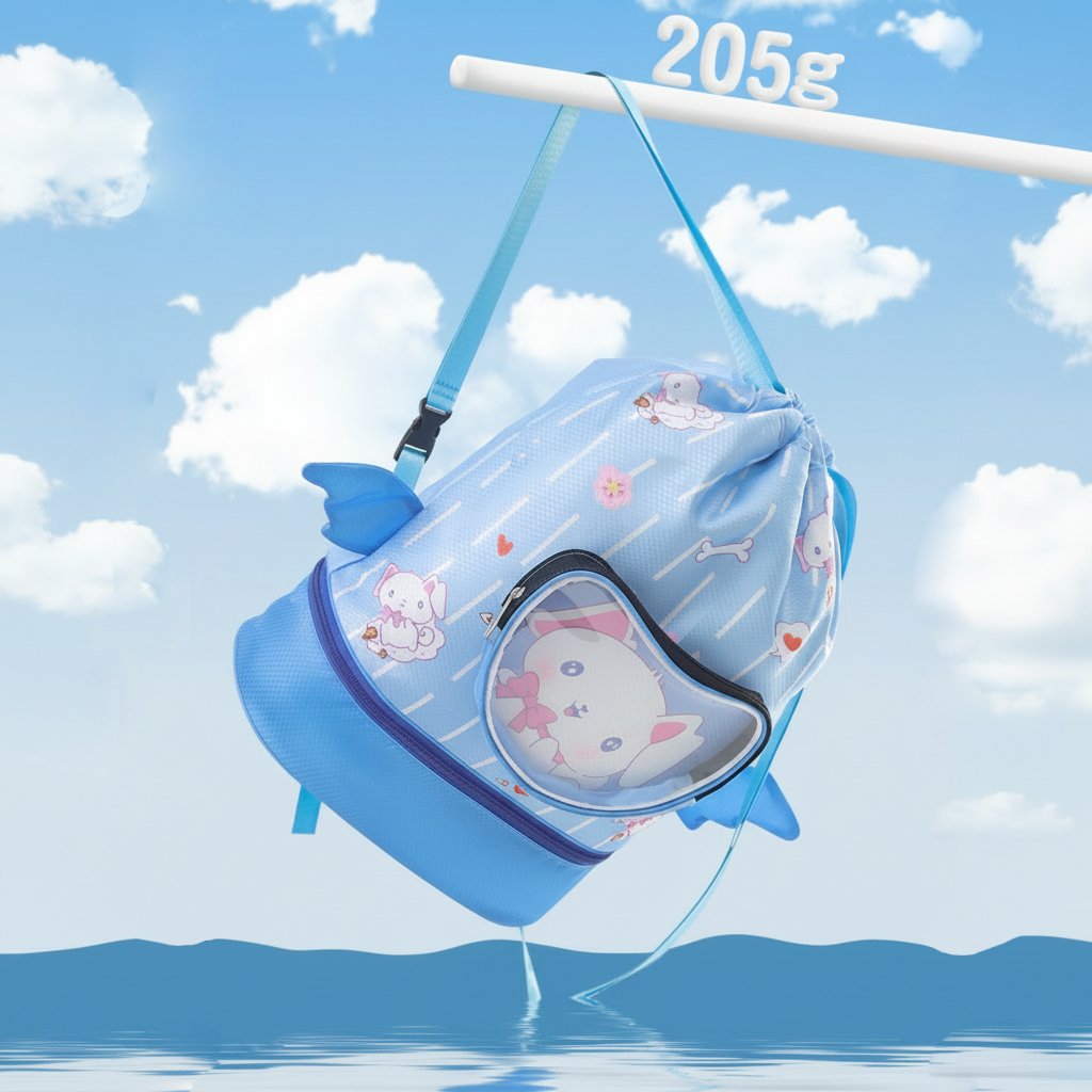 Cartoon Kids Large Waterproof Swim Bag with Footwear Compartment
