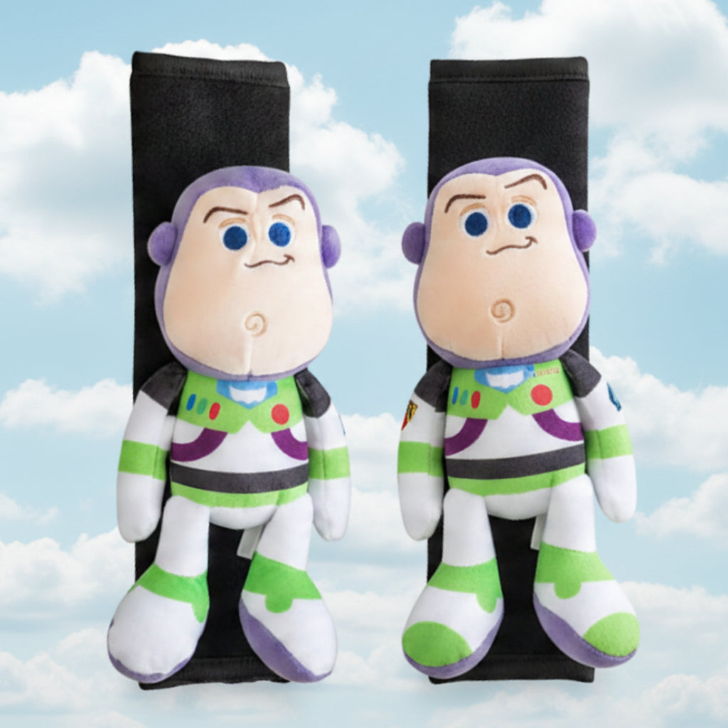 Toy Story Buzz Lightyear & Woody Plush Seat Belt Protective Cover Set