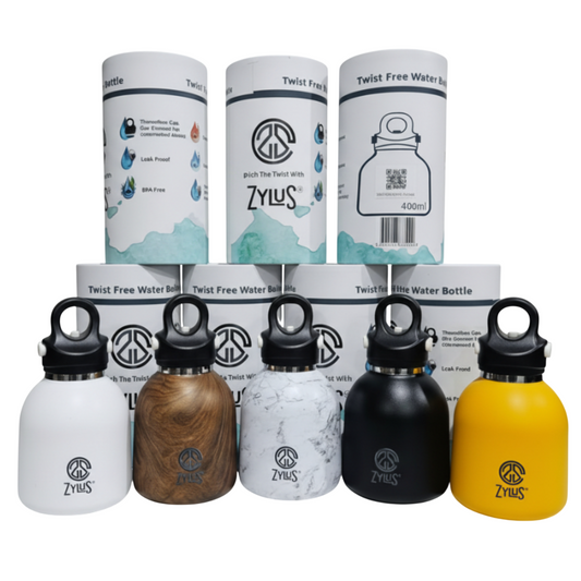 Kids Insulated Twist Free Water Bottle - White 400ml
