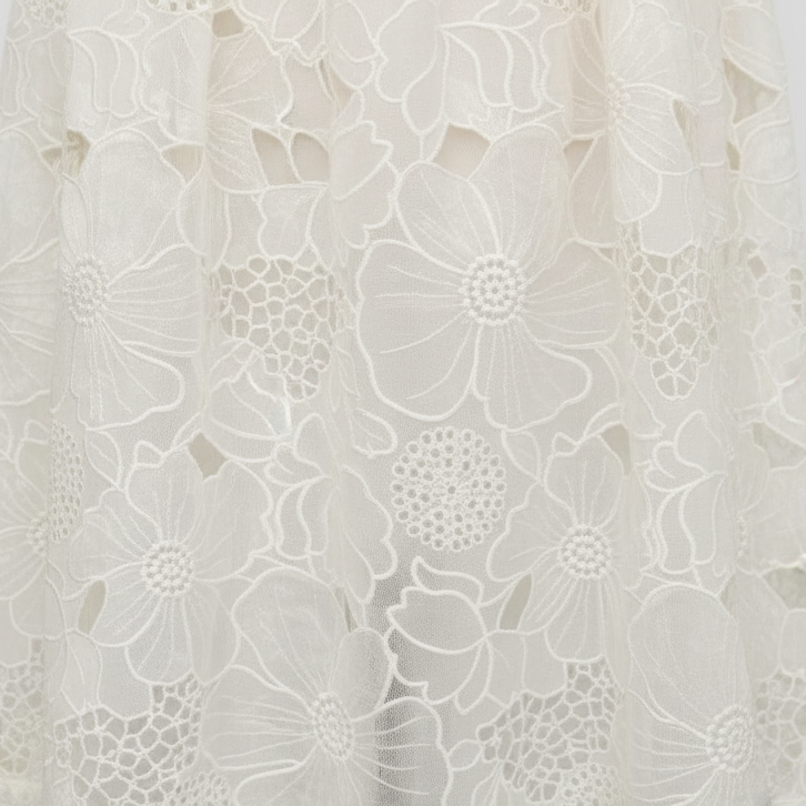 First Love Embroidered Apricot Midi Dress