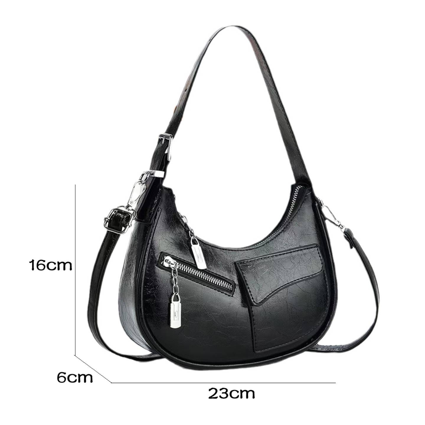 Retro Multi-Pocket Crescent Crossbody/Handbag