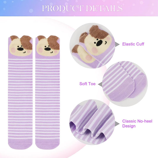 Girls' Cute Animal Knee-High Crazy Socks