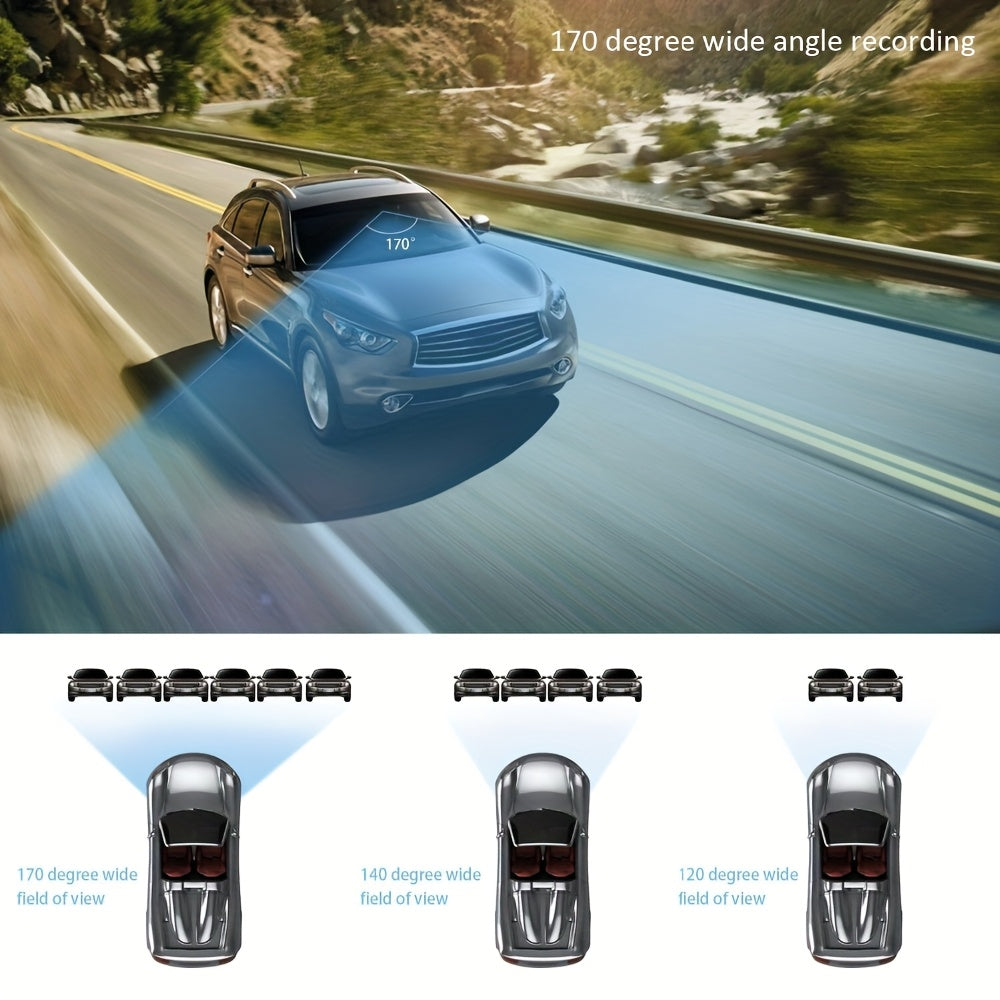 4-Channel Car Dash Camera with 1080P Front And 720P Left/Inside Right Rear DVR, Featuring Night Vision, Loop Recording, And 24-Hour Parking Monitoring for Vehicle Additions