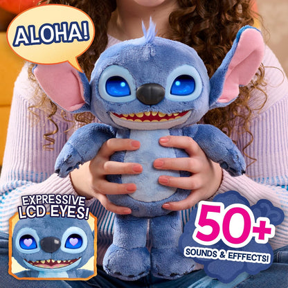 Just Play Disney Stitch Many Moods Interactive Plush with 50+ Sounds & Phrases