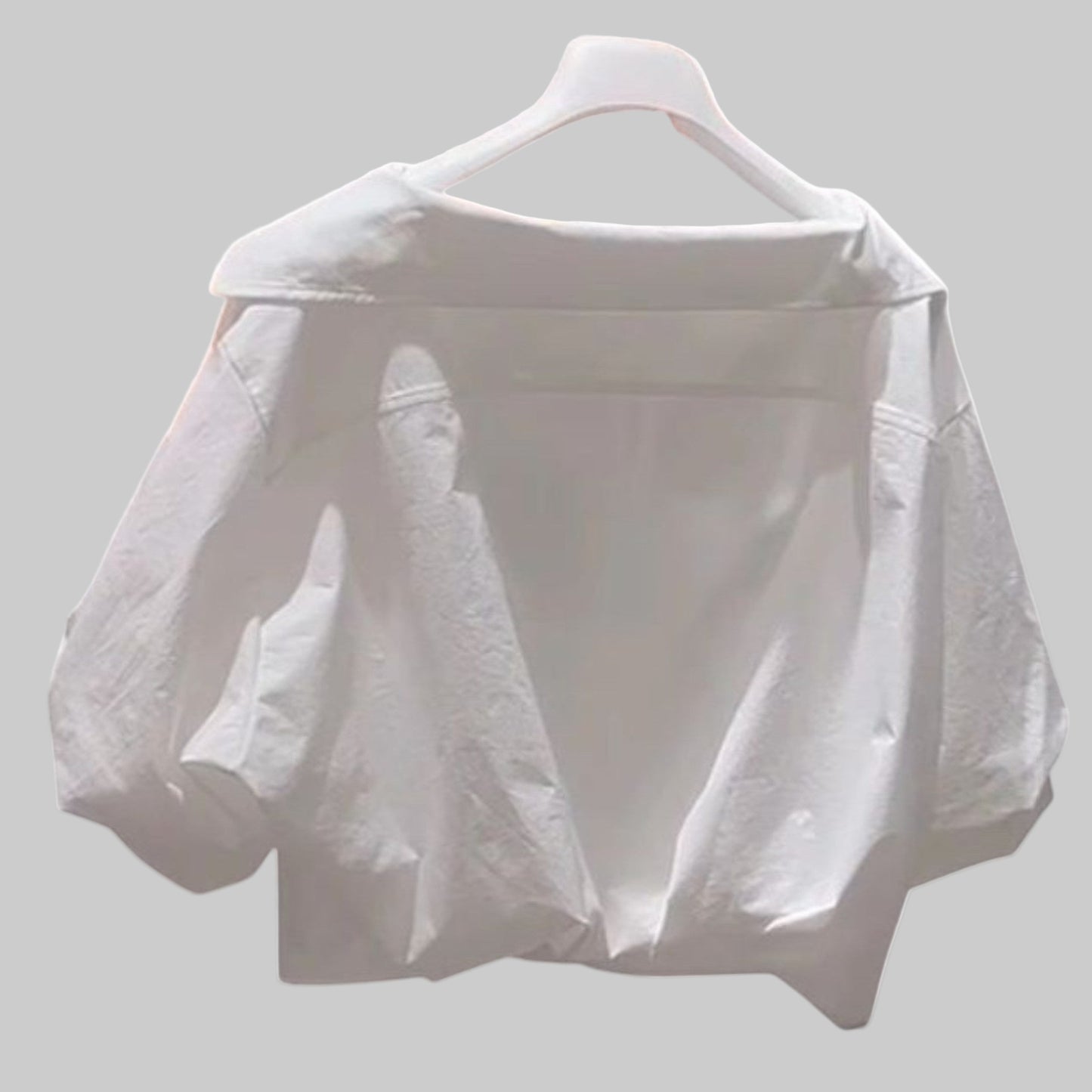 Women Lapel Short-Sleeved Cropped Shirt