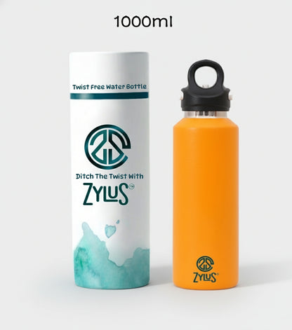 Stainless Steel Insulated Twist Free Water Bottle - 1 Liter