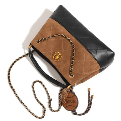 Barbie | Quilted Suede Bucket Bag