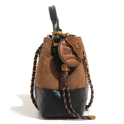 Barbie | Quilted Suede Bucket Bag