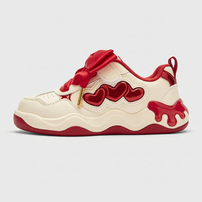 Balabala Girls' Satin Bow Low-Top Casual Kids Sneakers