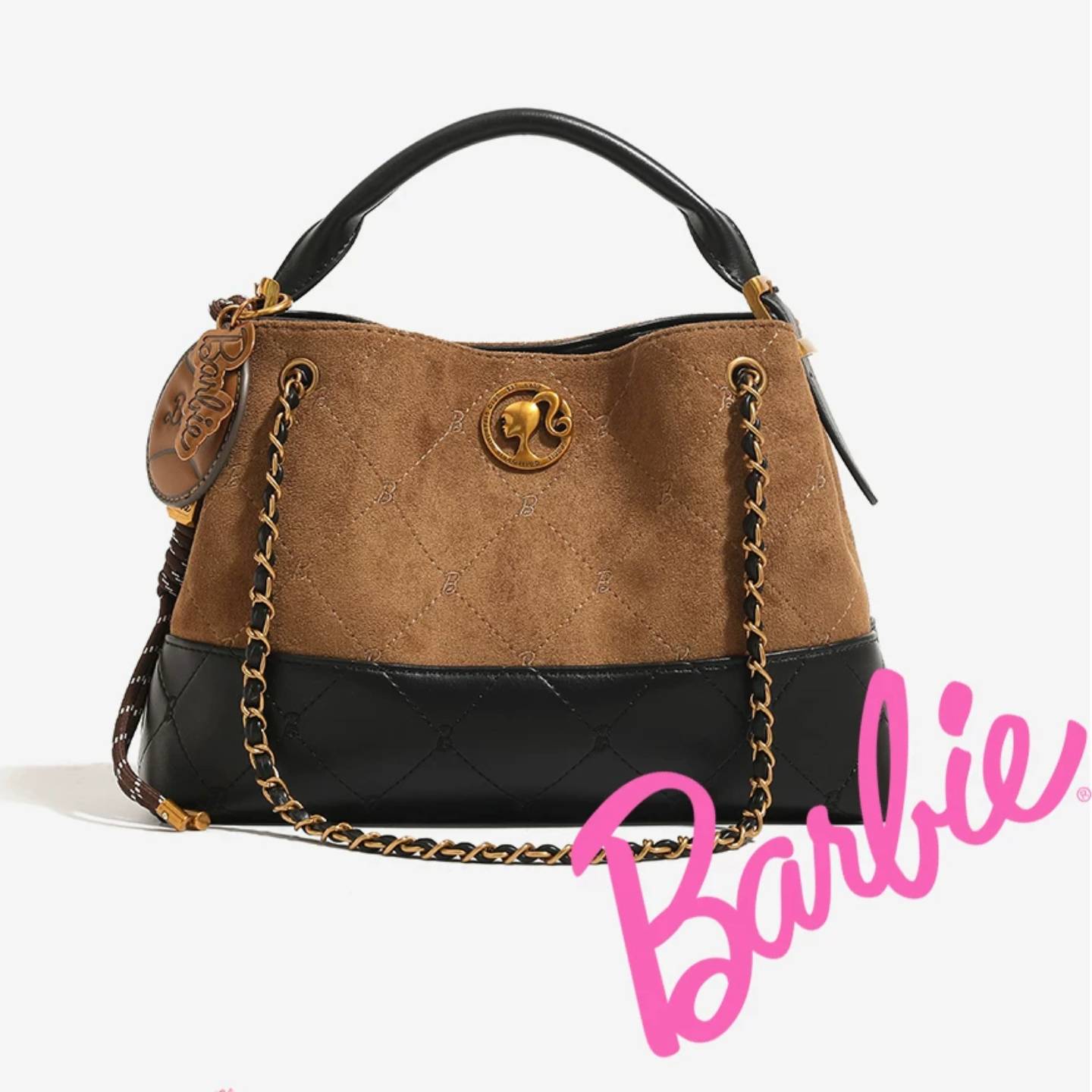 Barbie | Quilted Suede Bucket Bag