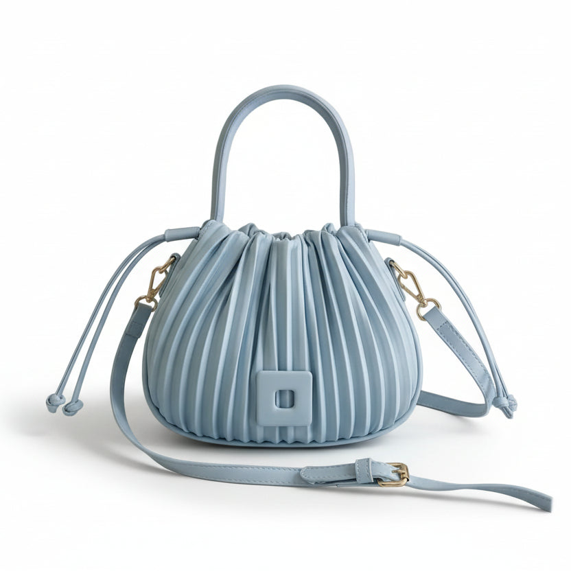 Pleated Bucket Crossbody Bag