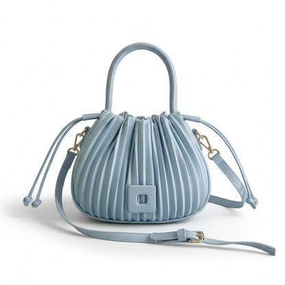 Pleated Bucket Crossbody Bag