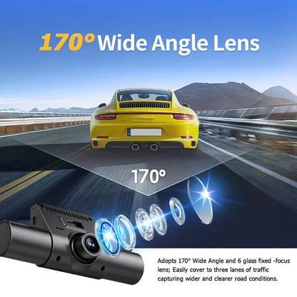 4-Channel Car Dashboard Camera With FHD 1080P Front And 720P Side And Rear, Night Vision, Loop Recording, And 24-Hour Parking Surveillance