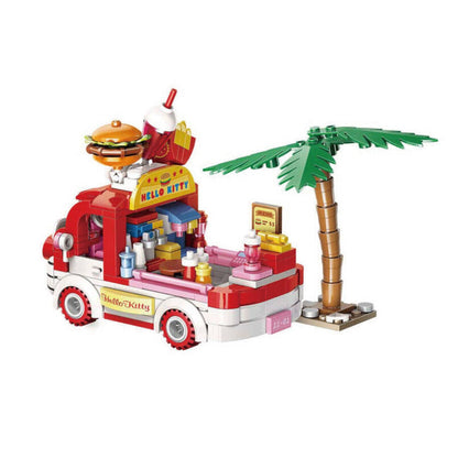 Keeppley Hello Kitty & Pochacco Fast Street Food Hamburger Truck Building Blocks Set
