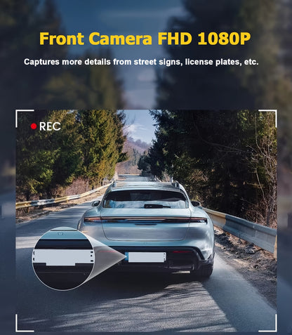 4-Channel Car Dash Camera with 1080P Front And 720P Left/Inside Right Rear DVR, Featuring Night Vision, Loop Recording, And 24-Hour Parking Monitoring for Vehicle Additions