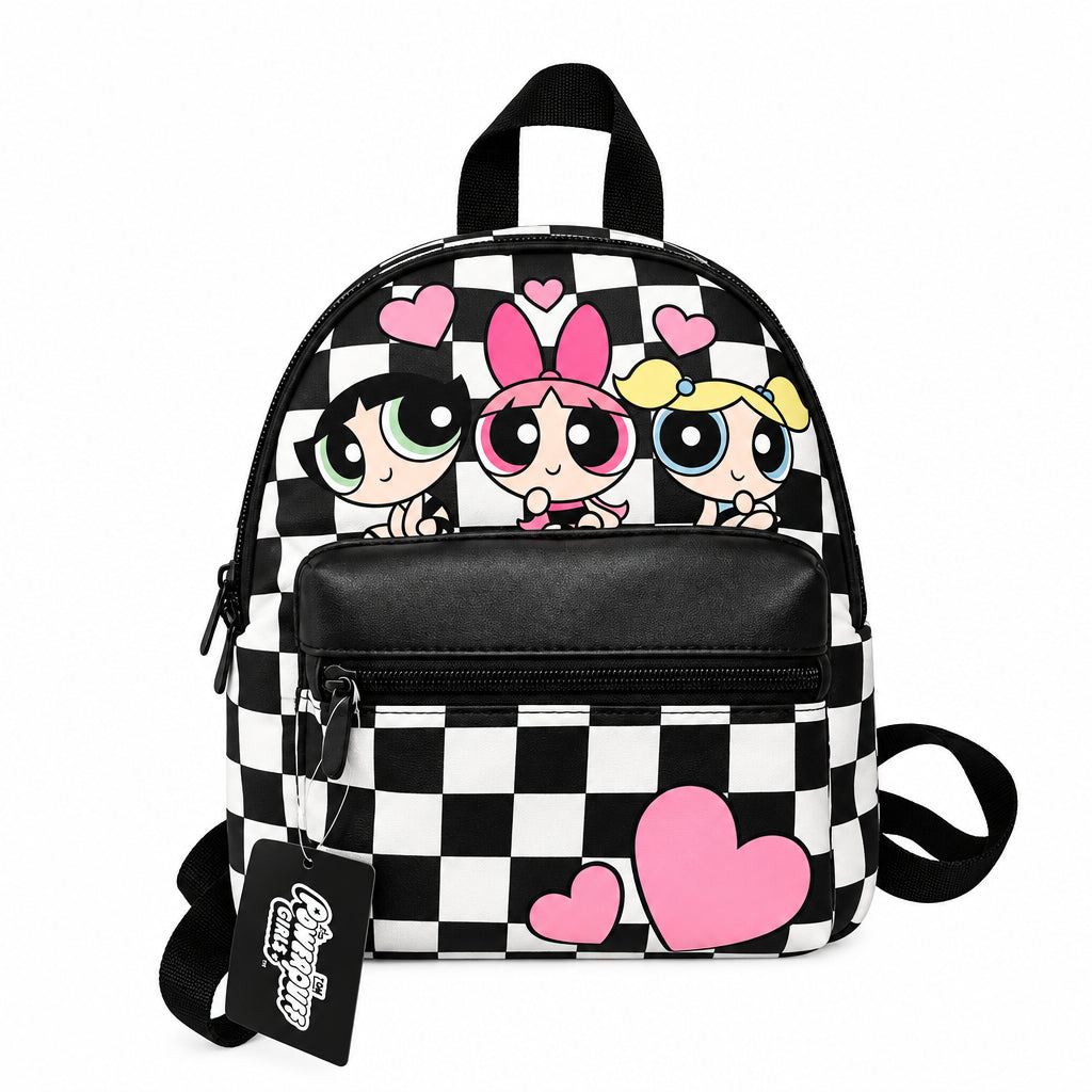 The Powerpuff Girls Black & White Checkered Backpack