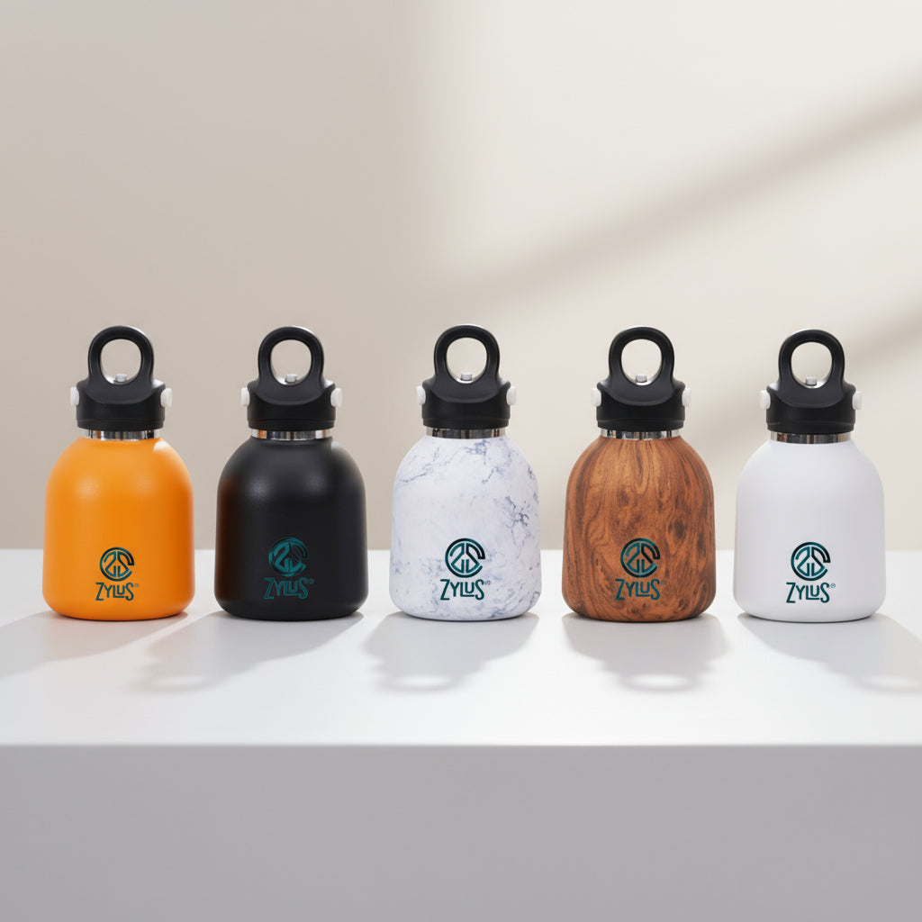 Kids Insulated Twist Free Water Bottle - Marble 400ml